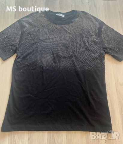 Дамска тениска с камъни , снимка 2 - Тениски - 52376839