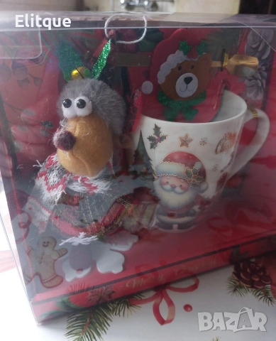 Коледен подаръчен комплект с чаша, лъжичка и мека играчка – моментална празнична атмосфера у дома, снимка 3 - Чаши - 52651026