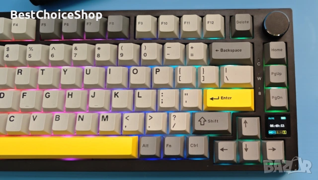 Ajazz AK820 Pro 75% Black/Grey Безжична механична геймърска клавиатура, снимка 5 - Клавиатури и мишки - 53841288