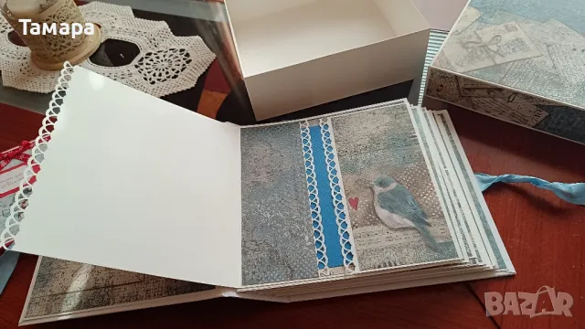 Ръчно направен албум за снимки,в кутия със същия принт:)), снимка 5 - Декорация за дома - 48401468