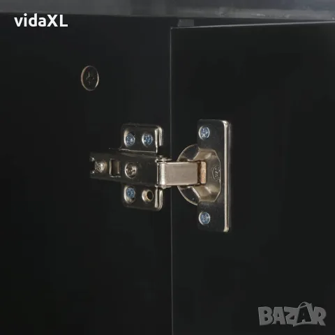 vidaXL Бюфет, сиво със силен гланц, 71x35x80 см, инженерно дърво, снимка 8 - Бюфети - 56146556