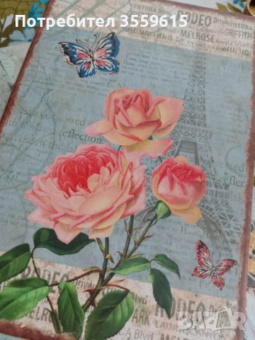 красива ретро кутия с рози от Париж, Франция, снимка 2 - Декорация за дома - 40597146