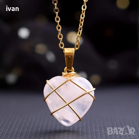 намаление, дамско колие с кристално сърце