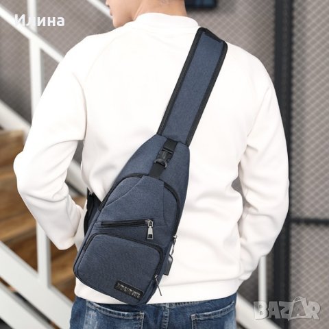 Удобна многофункционална чанта/раница през рамо с  USB порта за зареждане, снимка 3 - Раници - 42205024