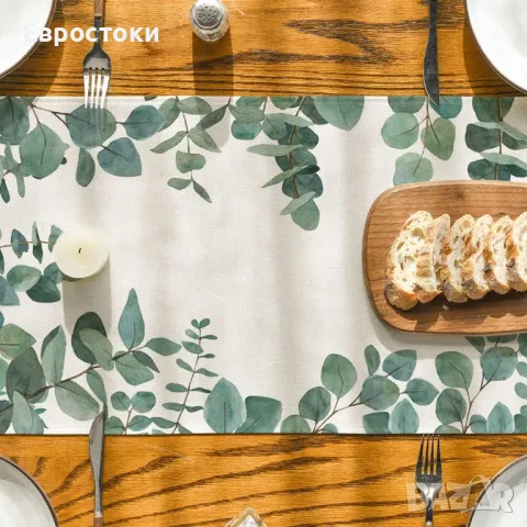Artoid Mode Eucalyptus Раннер, покривка за маса, декорация за кухня и трапезария, за вътрешна и външ, снимка 4 - Други - 48922164