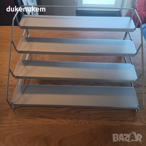 Органайзер за подправки, метален разширяем кухненски рафт 34 см, с отделящи се 4 нива, снимка 8 - Етажерки - 52625066