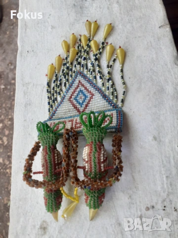 Стар турски накит с мъниста - пиленца, снимка 6 - Антикварни и старинни предмети - 53273582