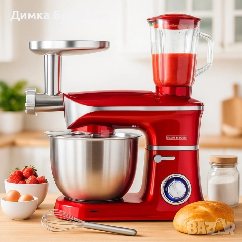 Кухненски робот 3 в 1 Royalty Line RL-PKM1900.7BG - 1900W, 6.5L купа, 1.5L блендер, снимка 5 - Кухненски роботи - 51689836