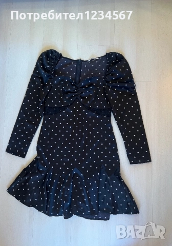 H&M дамска сатенена рокля с точки, снимка 3 - Рокли - 52774849