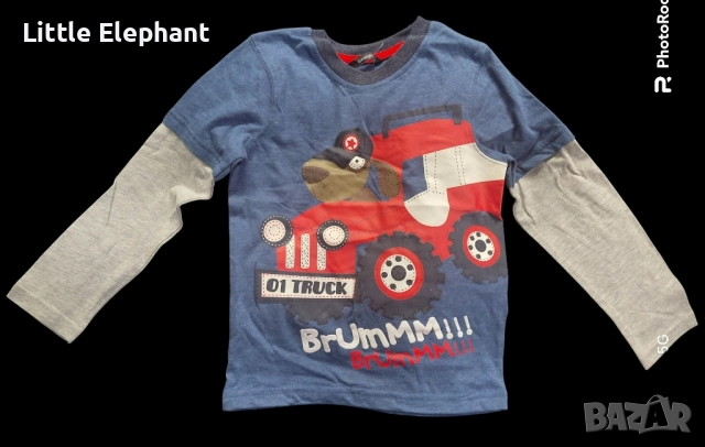 Блузка с дълъг ръкав за момченце на 4-5 години,куче"01truck",колекция"Animals",Англия/нова, снимка 1