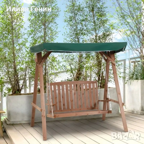 Градинска дървена люлка Outsunny , снимка 7 - Градински мебели, декорация  - 53701587