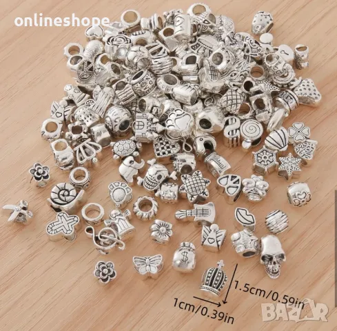 70 броя ТАЛИСМАНИ подходящи за гривни - ЦЕНАТА Е ЗА ВСИЧКИ, снимка 3 - Други - 49193704