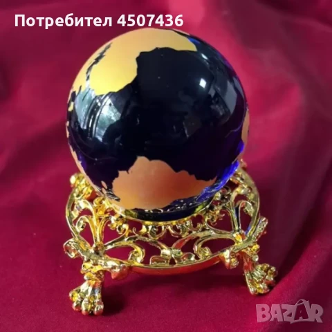 Кристален глобус Земя-глобус Земна сфера със стойка,Астрономически орнамент, снимка 5 - Декорация за дома - 51075693