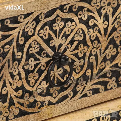 vidaXL Нощни шкафчета, 2 бр, 40x33x46 см, манго масив, снимка 10 - Шкафове - 56147316