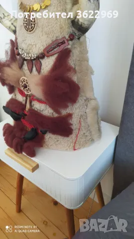 Ръчно изработена кукерска маска със истински рога !, снимка 3 - Антикварни и старинни предмети - 49974111