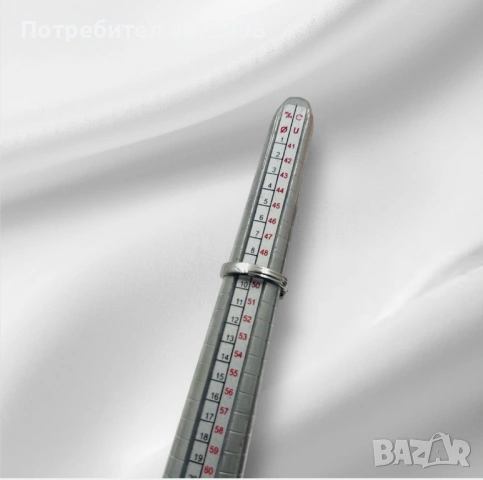 Пръстен от бяло злато и естествен диамант 14к, снимка 6 - Пръстени - 53266043