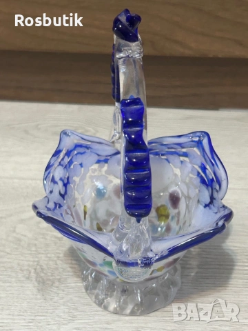 Винтидж красива стъклена бонбониера , снимка 6 - Антикварни и старинни предмети - 53429679