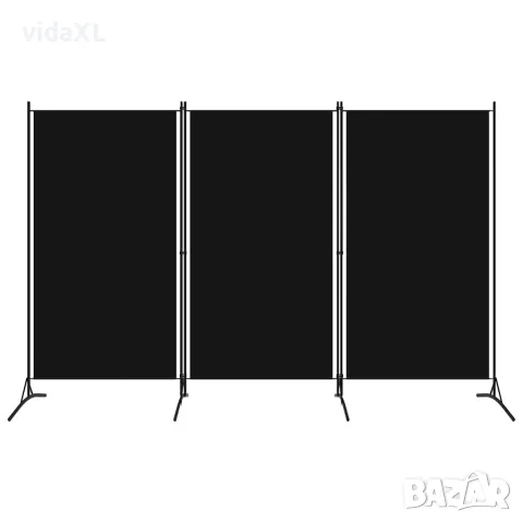 vidaXL Параван за стая, 3 панела, черен, 260x180 см, снимка 1 - Паравани - 56146691