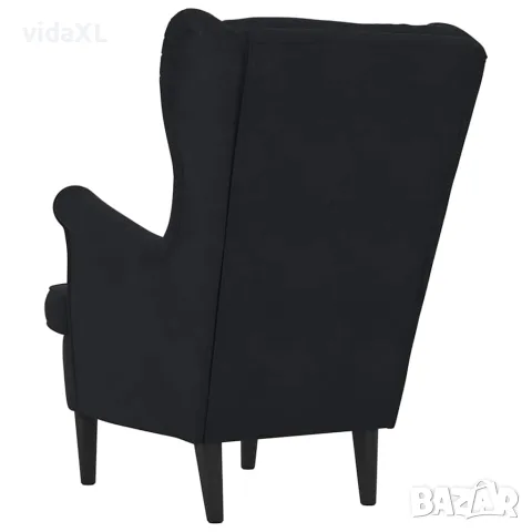 vidaXL Фотьойл, черен, кадифе, снимка 6 - Дивани и мека мебел - 56146808