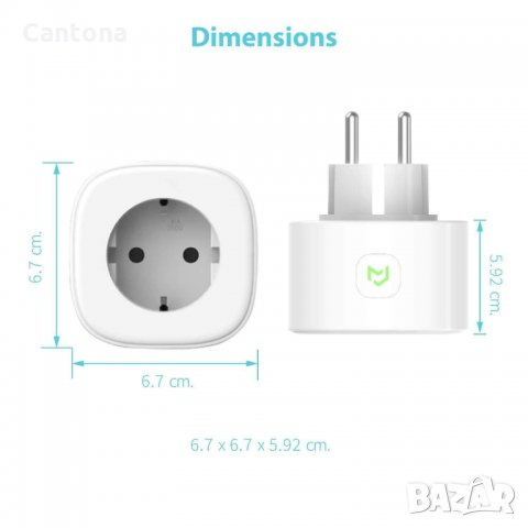 Meross Smart Wi-Fi Plug - Wi-Fi контакт за безжично управление, гласови команди, 3680W, 16A, снимка 4 - Друга електроника - 34182846