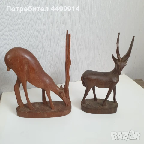 Стари дървени фигури на елени, снимка 9 - Колекции - 51238098