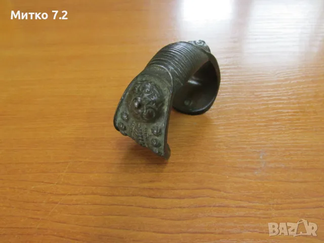 Стара автентична  възрожденска гривна - рогатка, снимка 6 - Антикварни и старинни предмети - 50335747