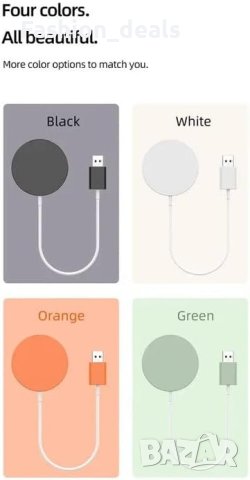 Ново Магнитно безжично зарядно устройство с  USB Type-C към USB C 15 W за iPhone , снимка 2 - Аксесоари за Apple - 41891886