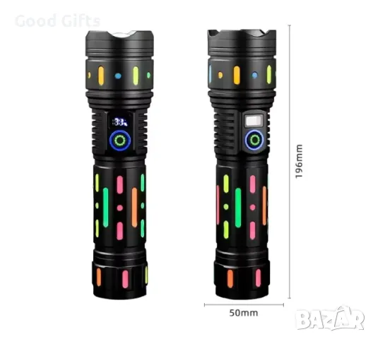 Мощен Водоустойчив тактически LED фенер , снимка 5 - Други стоки за дома - 50206822