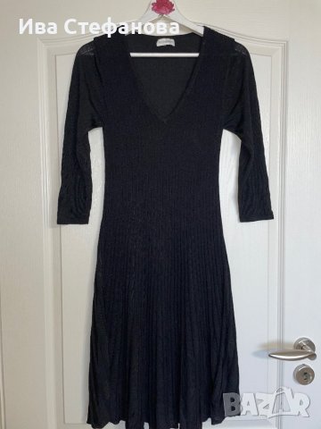 Нова черна ежедневно елегантна рокля рипс рипсена еластична разкроена свободен модел, снимка 7 - Рокли - 42607907