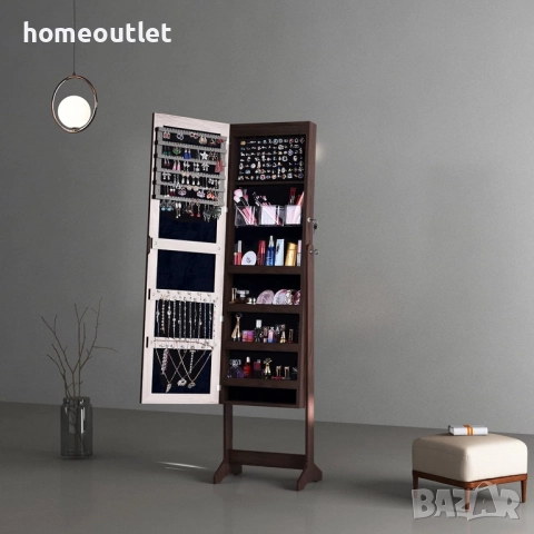 ПРОМОЦИЯ Органайзер за бижута и козметика с вградено огледало и заключващ механизъм QHX-003-DE, снимка 3 - Шкафове - 52824804