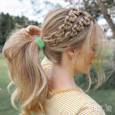 4511 Цветни ластички за коса, 6 броя, снимка 3 - Аксесоари за коса - 44477796