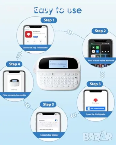 Нова Портативна Bluetooth етикетираща машина с много шаблони M950, снимка 7 - Друга електроника - 47278594
