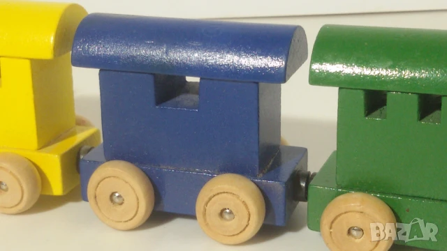 Дървено влакче от 4 части с магнит, снимка 5 - Влакчета, самолети, хеликоптери - 51076354