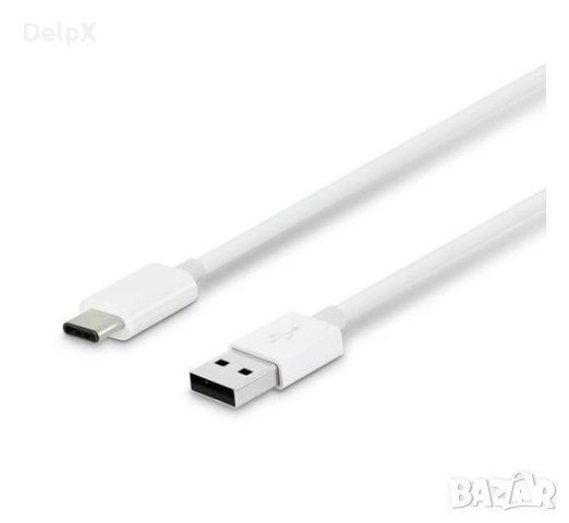 Кабел Type-C DE-24i, бързо зареждане, силиконов, бял, USB-А(м), USB-C(м), 1m, 2A