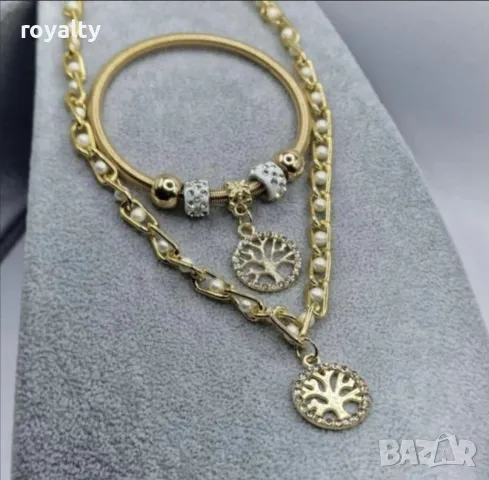 Комплект гривна тип пандора и колие