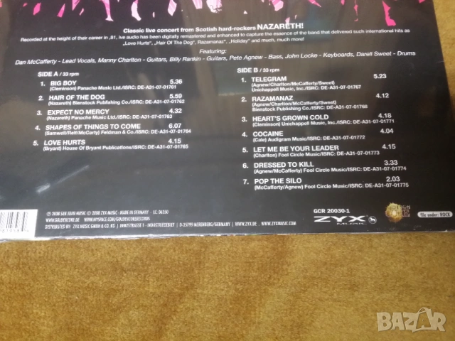 Грамофонна плоча Nazareth, снимка 3 - Грамофонни плочи - 53770859