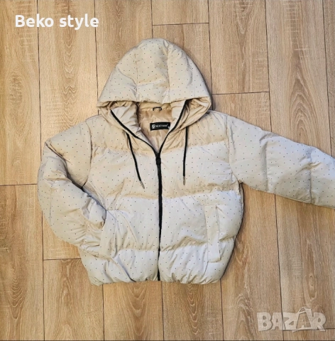 Дамско Зимно яке с камъчета, снимка 3 - Якета - 52507273