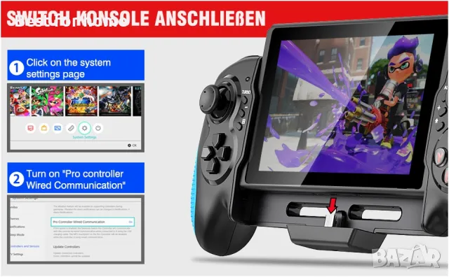 Професионален контролер за геймпад Nintendo Switch, снимка 8 - Аксесоари - 48469652