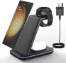  JoyGeek Безжично зарядно устройство за Samsung, 3 в 1, черно, снимка 1