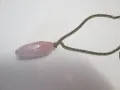 Красиво дамско колие ,голям розов кварц, снимка 3