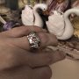 Авторски масивен сребърен пръстен с цитрин и бял циркон, снимка 2