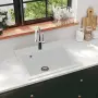 vidaXL Гранитна кухненска мивка с едно корито, бяла, снимка 2