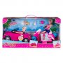 Две кукли Барби с розов кабриолет и  моторче, снимка 1 - Кукли - 35742289