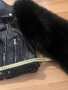 Кожено яке с косъм по ръкавите, снимка 3