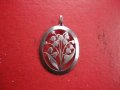 Уникален сребърно ажурно колие медальон 900, снимка 9