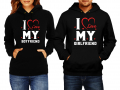 Суитчър/Суитшърт за двойки I Love my Girlfriend Boyfriend Подарък,Любов,Влюбен,Празник, снимка 1