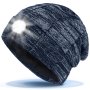 Унисекс LED шапка със светлина, акумулаторна 5 LED шапка с фар, топла зимна плетена светеща шапка , снимка 1 - Спортна екипировка - 42712405
