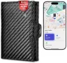 Ново Тънко карбоново портмоне с RFID блокировка и локатор iOS Find My и RFID защита Мъжки портфейл, снимка 4