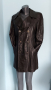 Винтидж мъжко манто / кардиган в кафяво / естествена кожа , снимка 2