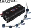LVYUAN инвертор на напрежение 12-230 V, 1500 W/ 3000 W пиков, модифицирана синусоида, снимка 5